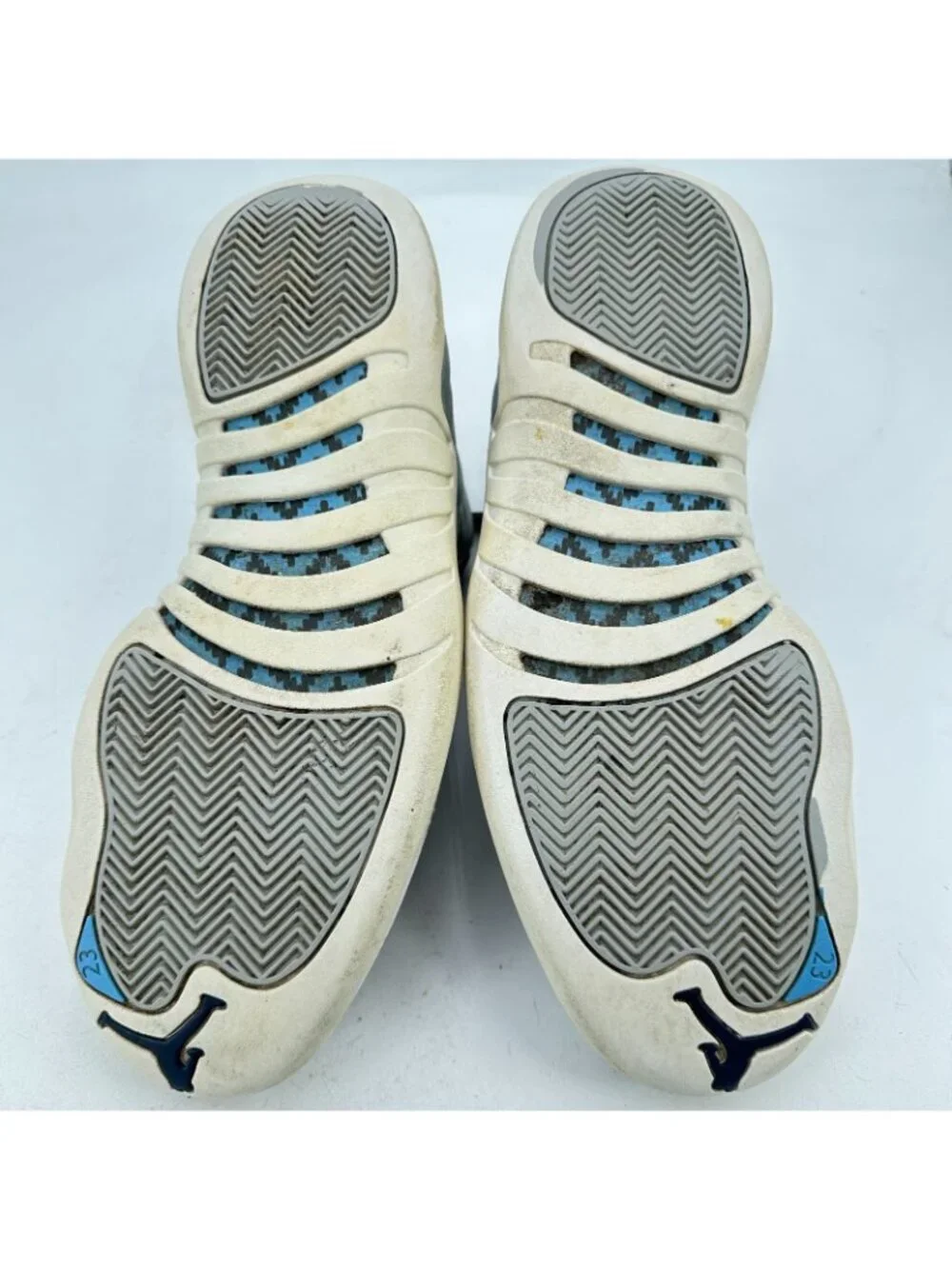 Nike Air Jordan 12 Retro Men Size 10.5 130690-007 Grey University Blue Shoes
